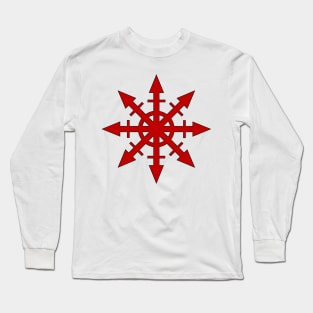 Red Chaostar (Black Outline) Long Sleeve T-Shirt